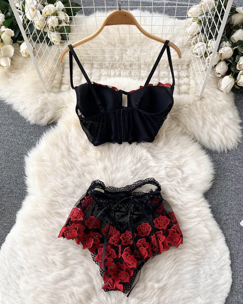 Crimson Bloom Lingerie Set - Image 4